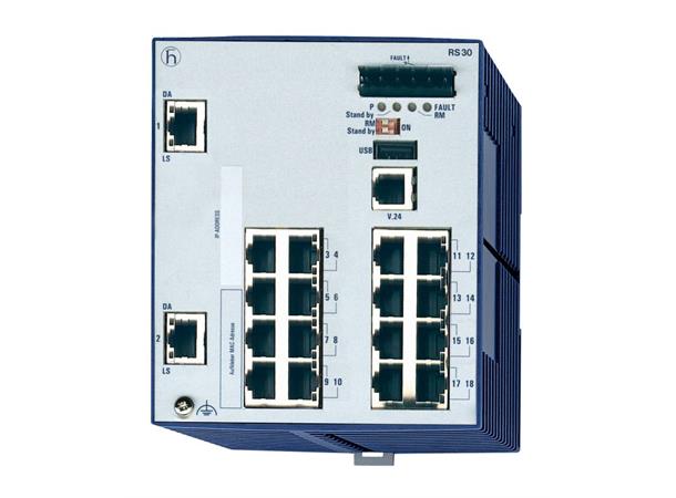 OpenRail RS30 16xTX 2xGIGA (RJ+RJ) -40°C - +70°C 9,6-60VDC Enhanced